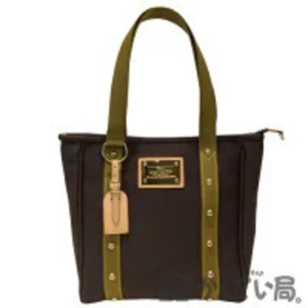 LOUIS VUITTON Cabas Antigua Brown Khaki Green Tote Bag